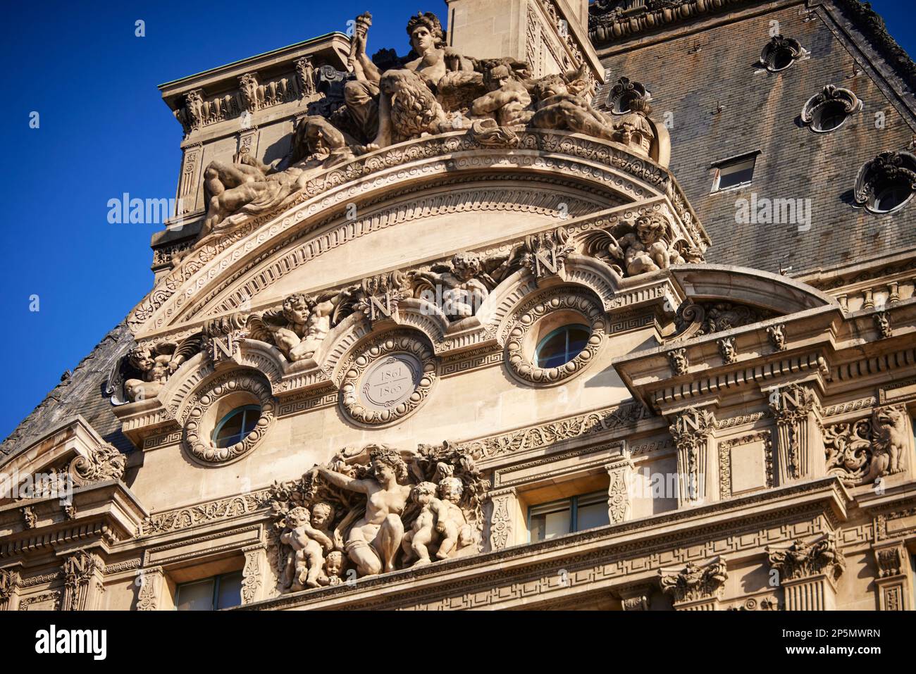 the Louvre Museum, is the world's most-visited museum, and a historic landmark in Paris, France Stock Photo