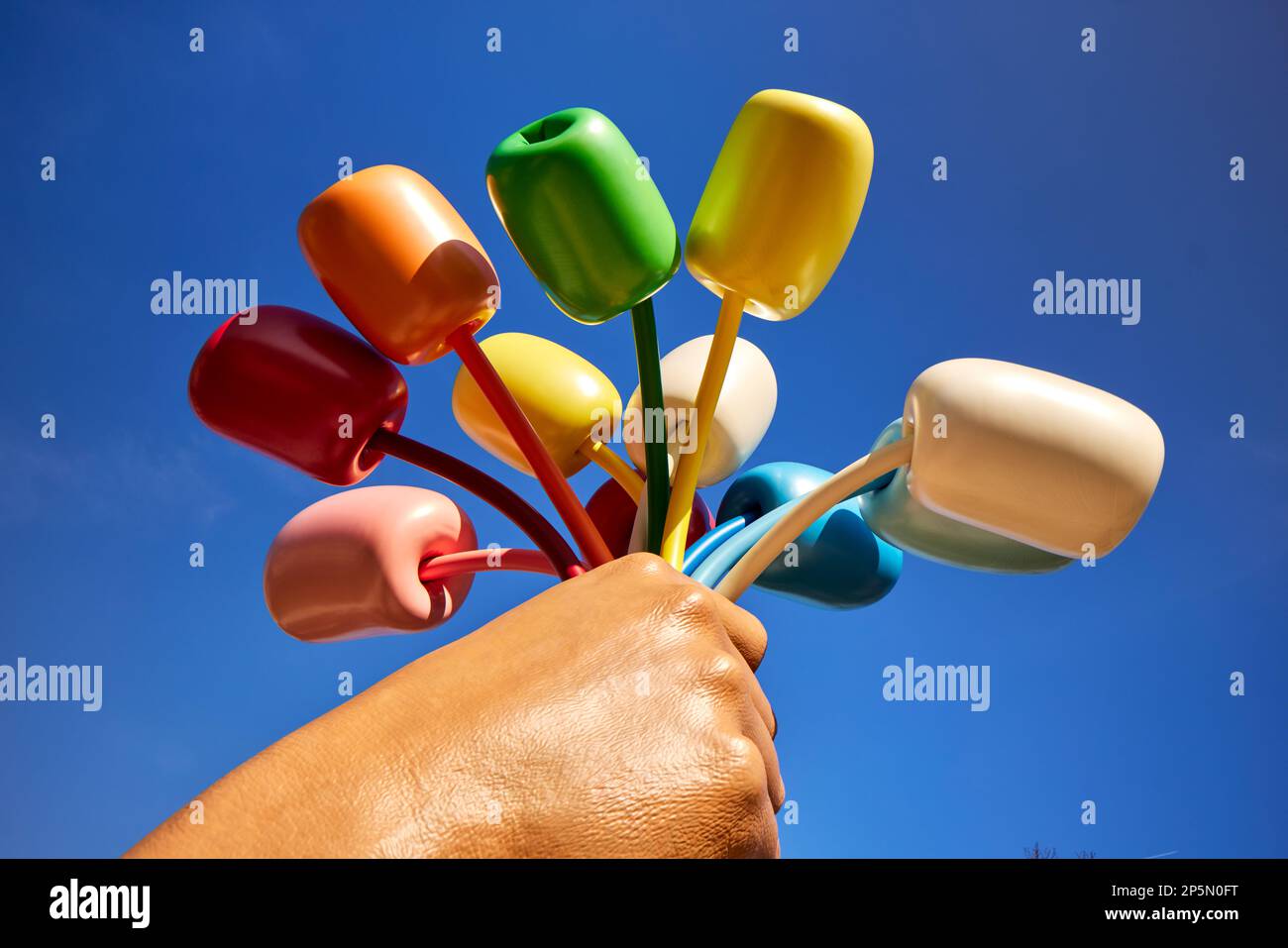 “Bouquet of Tulips” by American artist Jeff Koons in Paris located