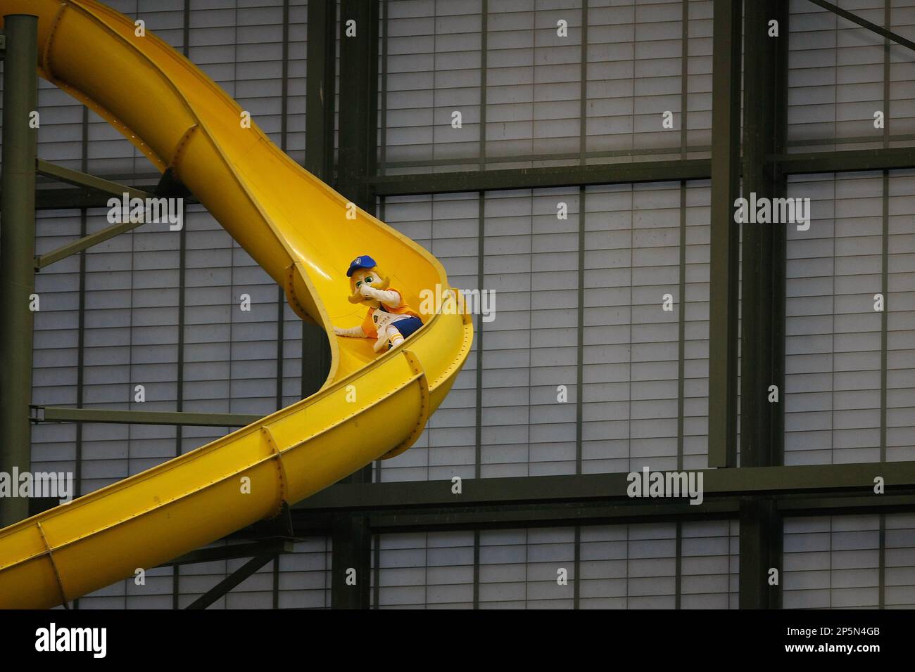 Milwaukee Brewers mascot Bernie Brewer's slide is seen before a