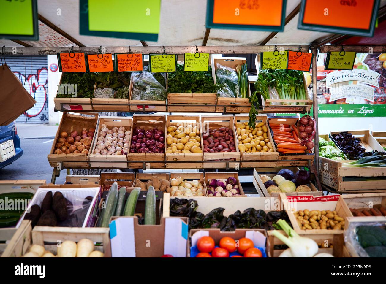 Paris Montparnasse area Marché Edgar Quinet farmers market Stock Photo ...