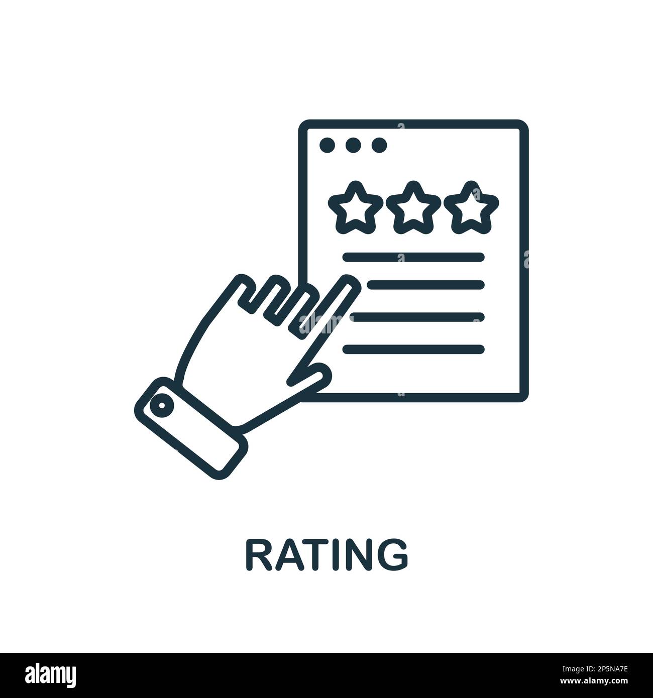 Rating line icon. Monochrome simple Rating outline icon for templates ...