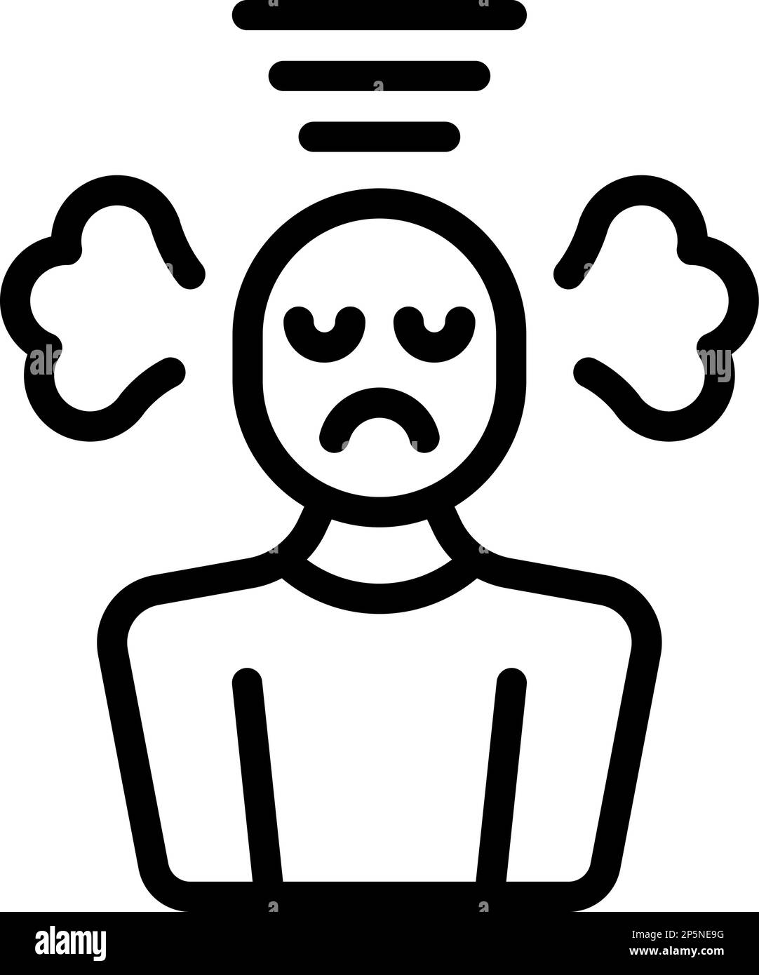 Mental stress icon outline vector. Burnout employee. Busy person Stock ...