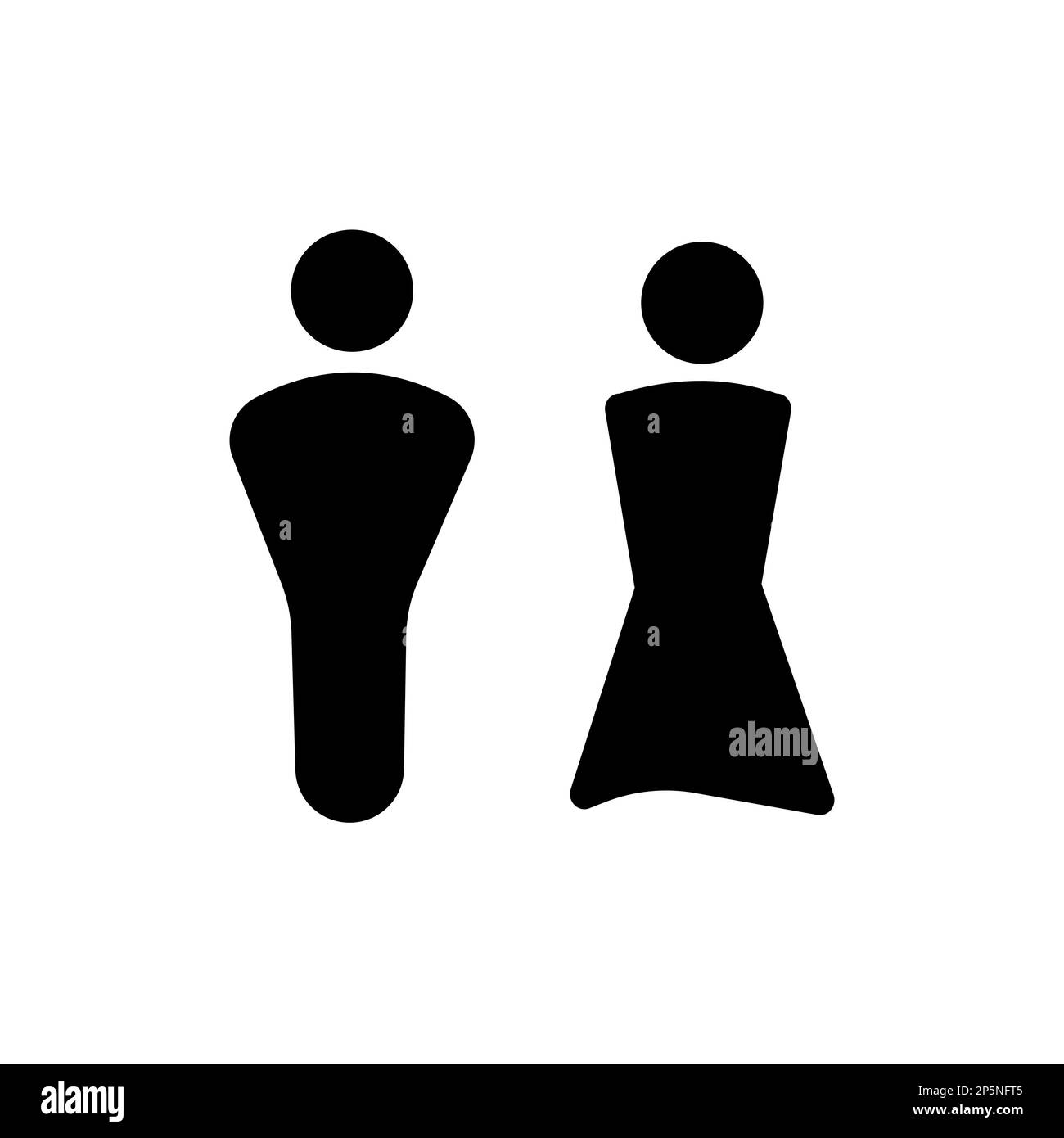 Man and woman icon isolated in white background. Male female sign. Flat vector icons. Stock Vector