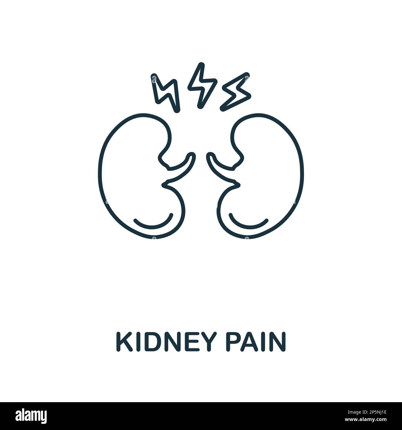 Kidney Pain line icon. Outline element sign from body ache collection