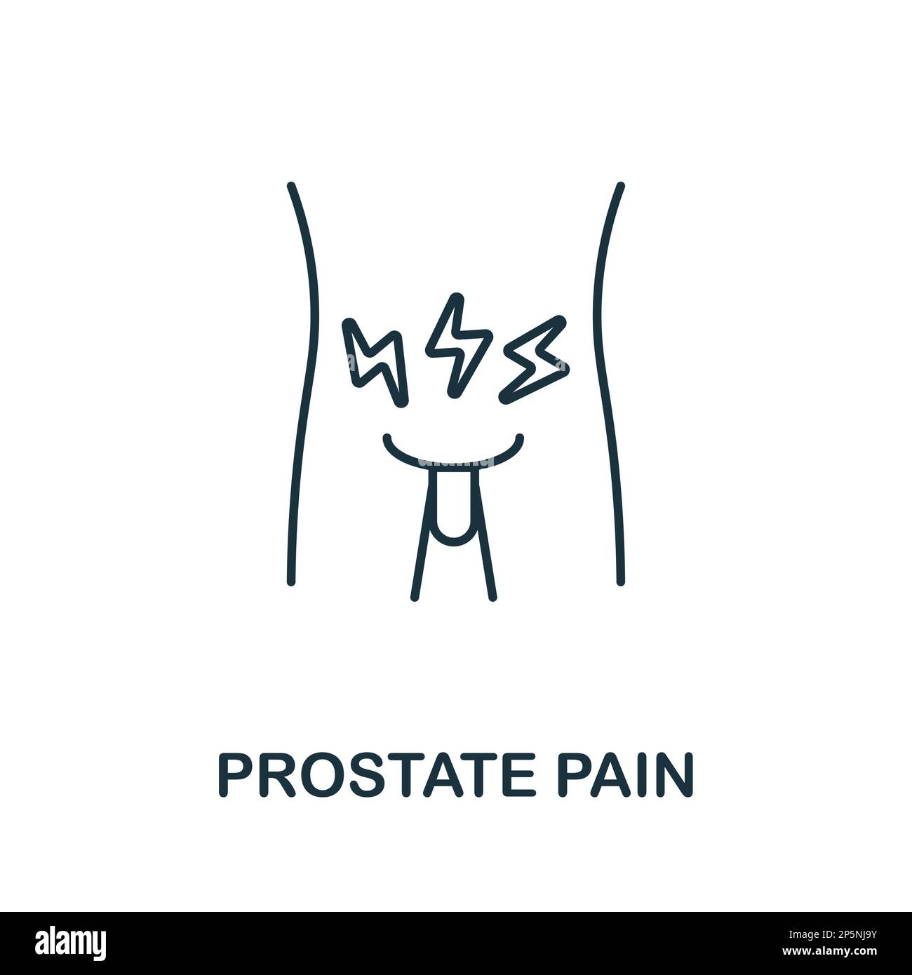 Prostate Pain line icon. Outline element sign from body ache collection ...