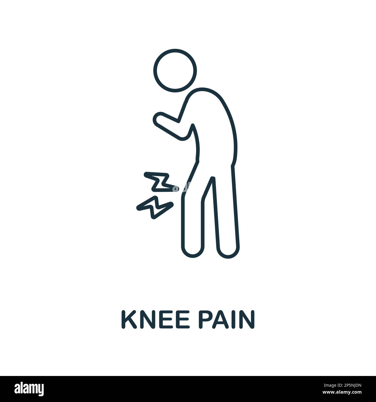 Knee Pain line icon. Outline element sign from body ache collection