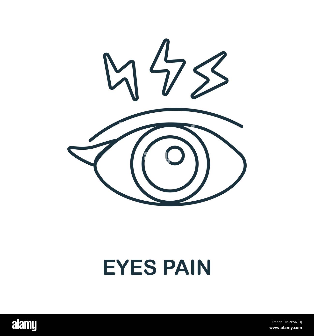 Eyes Pain line icon. Outline element sign from body ache collection