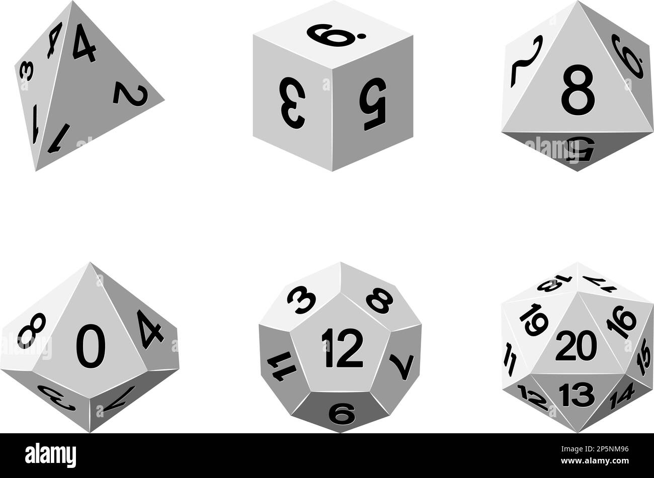 Game Dice Illustration Roleplaying Board Game Set Stock Vector