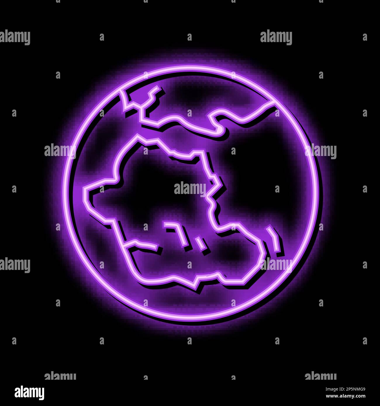 gondwana earth continent map neon glow icon illustration Stock Vector ...