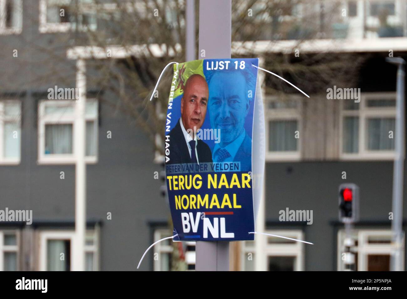 Netherlands, March 2023 -Board with election posters for the provincial and water board elections in the Netherland  for BVNL party Stock Photo