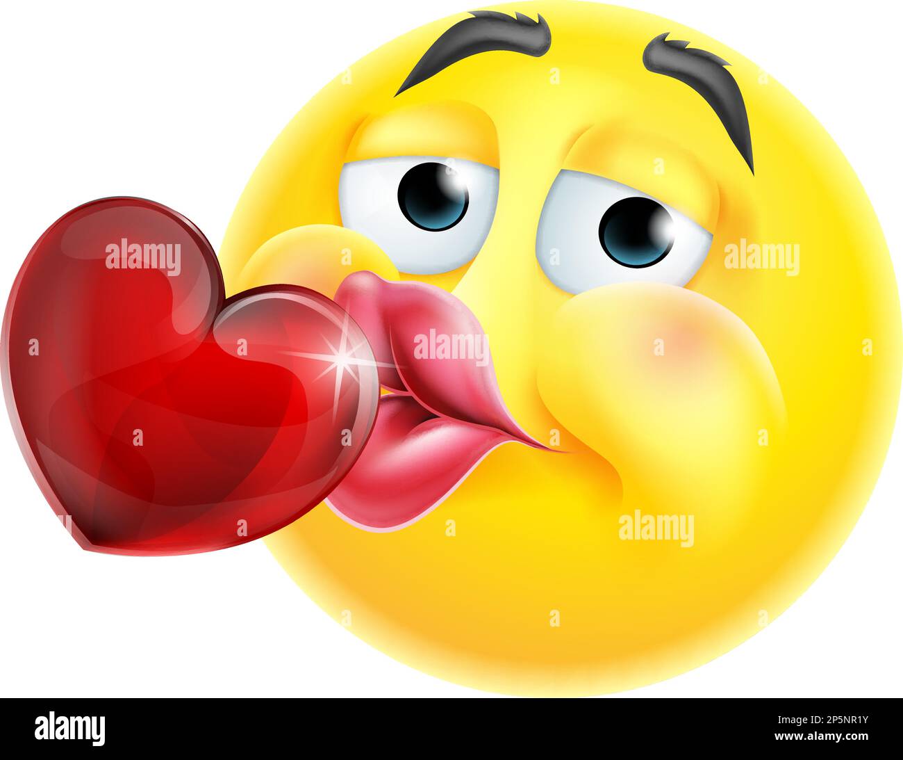 Kissing Heart Cartoon Emoticon Emoji Icon Face Stock Vector
