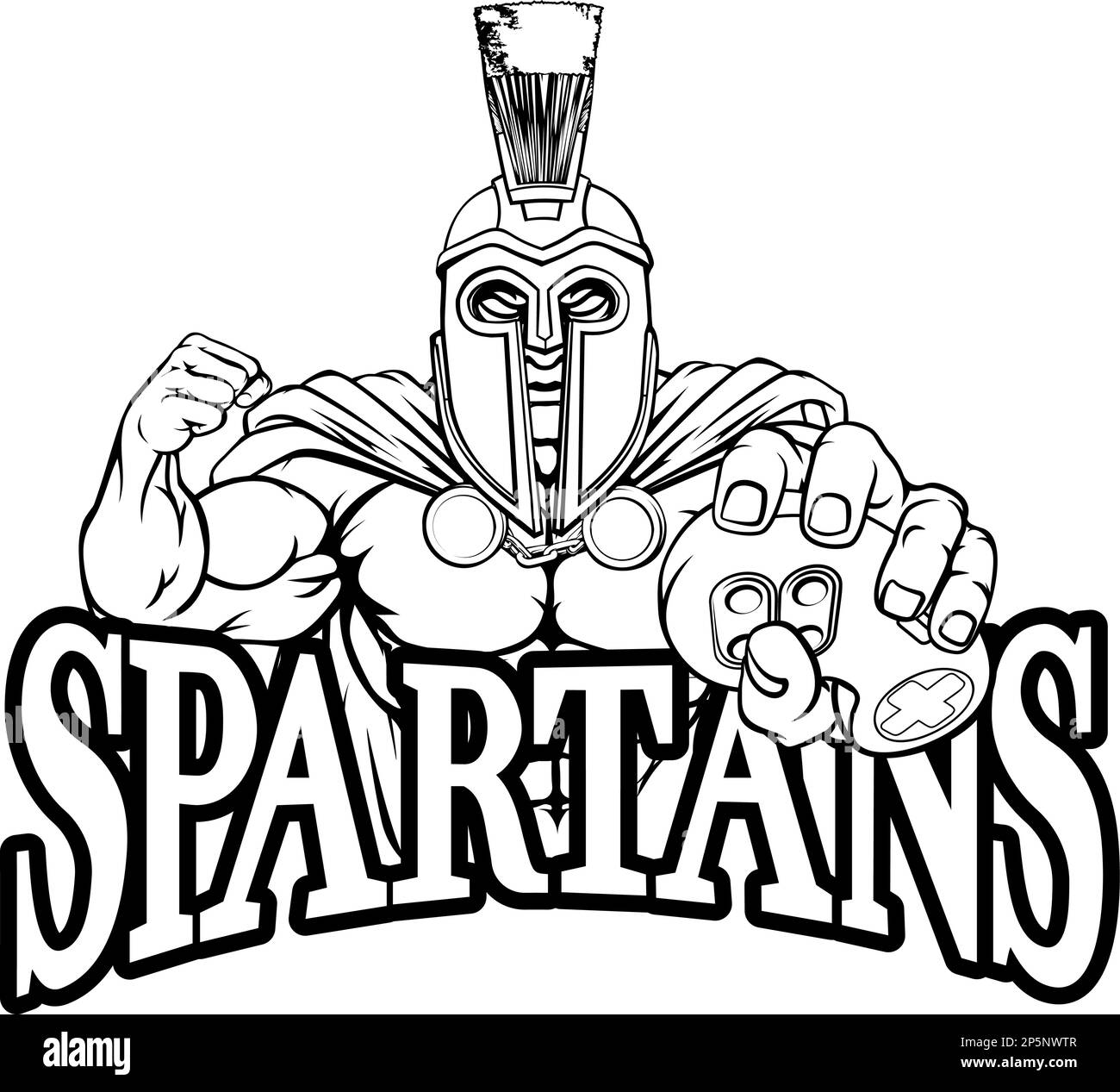 Spartan Trojan Gamer Warrior Controller Mascot Stock Vector Image & Art