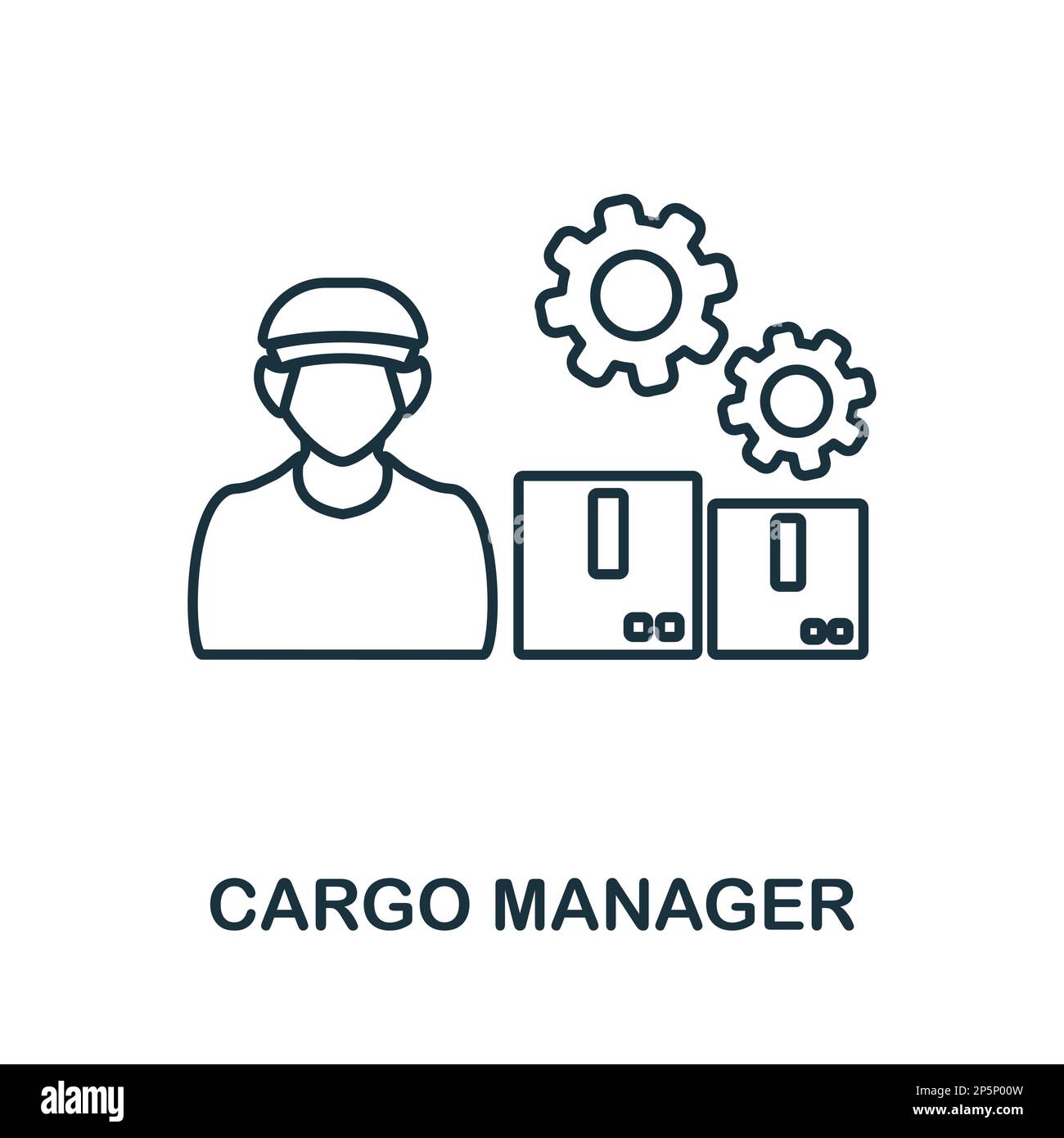 Cargo Manager line icon Monochrome simple Cargo Manager outline icon Cargo Manager line icon Monochrome simple Cargo Manager outline icon