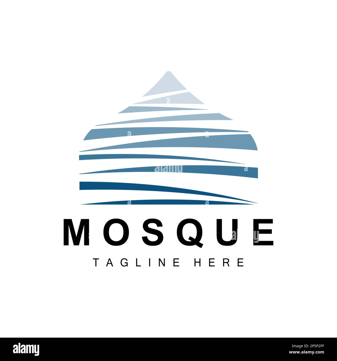 Mosque Logo, Islamic Worship Design, Eid Al Fitr Mosque Building Vector Icon Template, Ramadan, Eid Al Adha Stock Vector