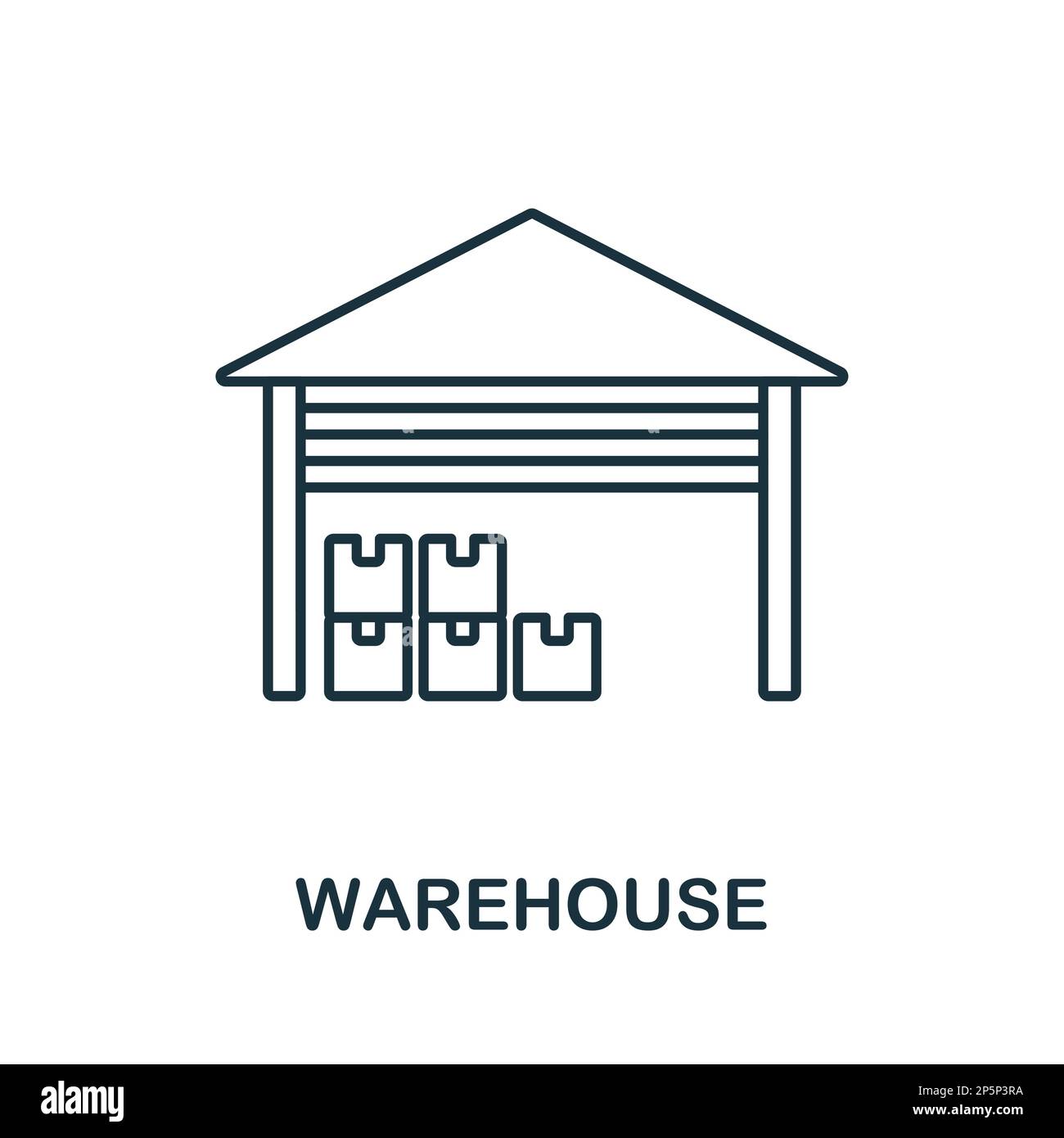 Warehouse line icon. Monochrome simple Warehouse outline icon for