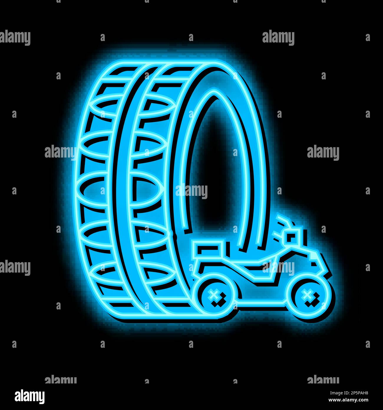 atv utv tires neon glow icon illustration Stock Vector