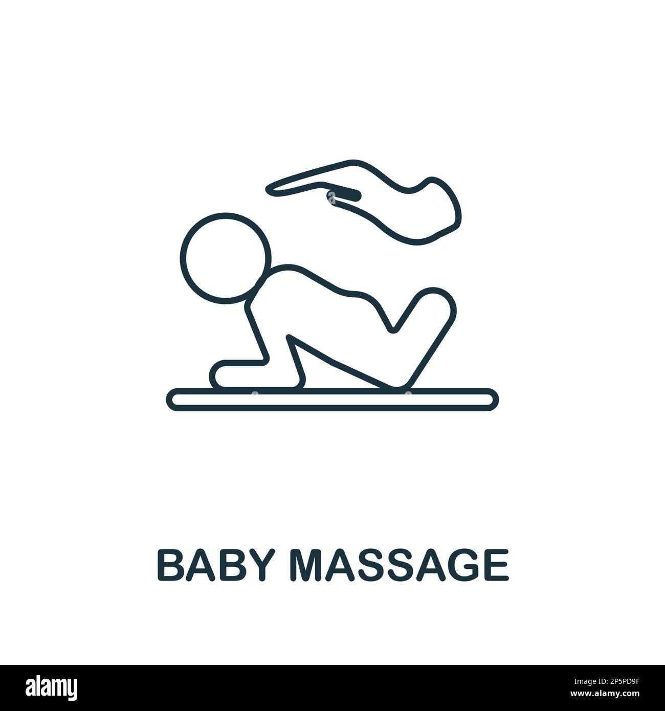 Baby Massage line icon. Monochrome simple Baby Massage outline icon for