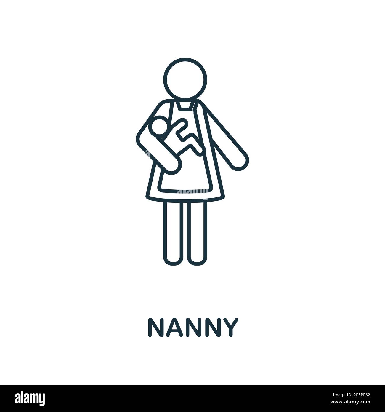 Nanny line icon. Monochrome simple Nanny outline icon for templates