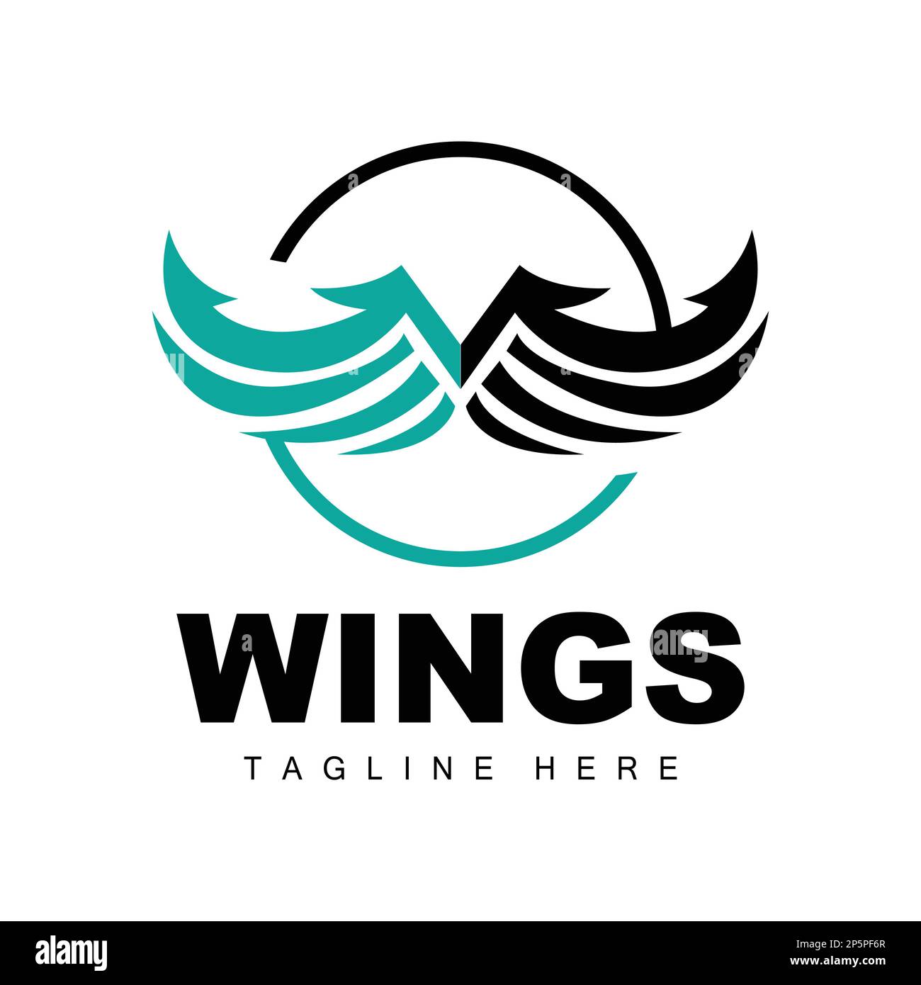 Wings Logo, Phoenix Logo, Bird Wing Vector, Template Illustration, Wing Brand Design Stock