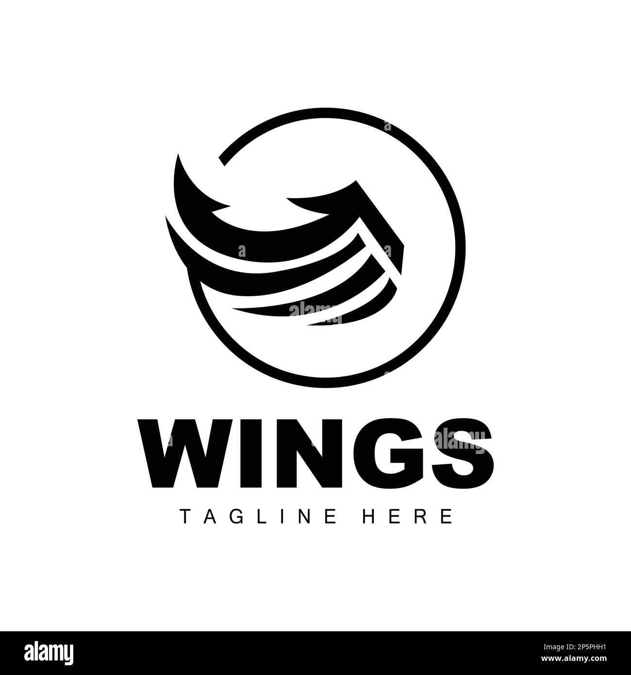 Wings Logo, Phoenix Logo, Bird Wing Vector, Template Illustration, Wing Brand Design Stock