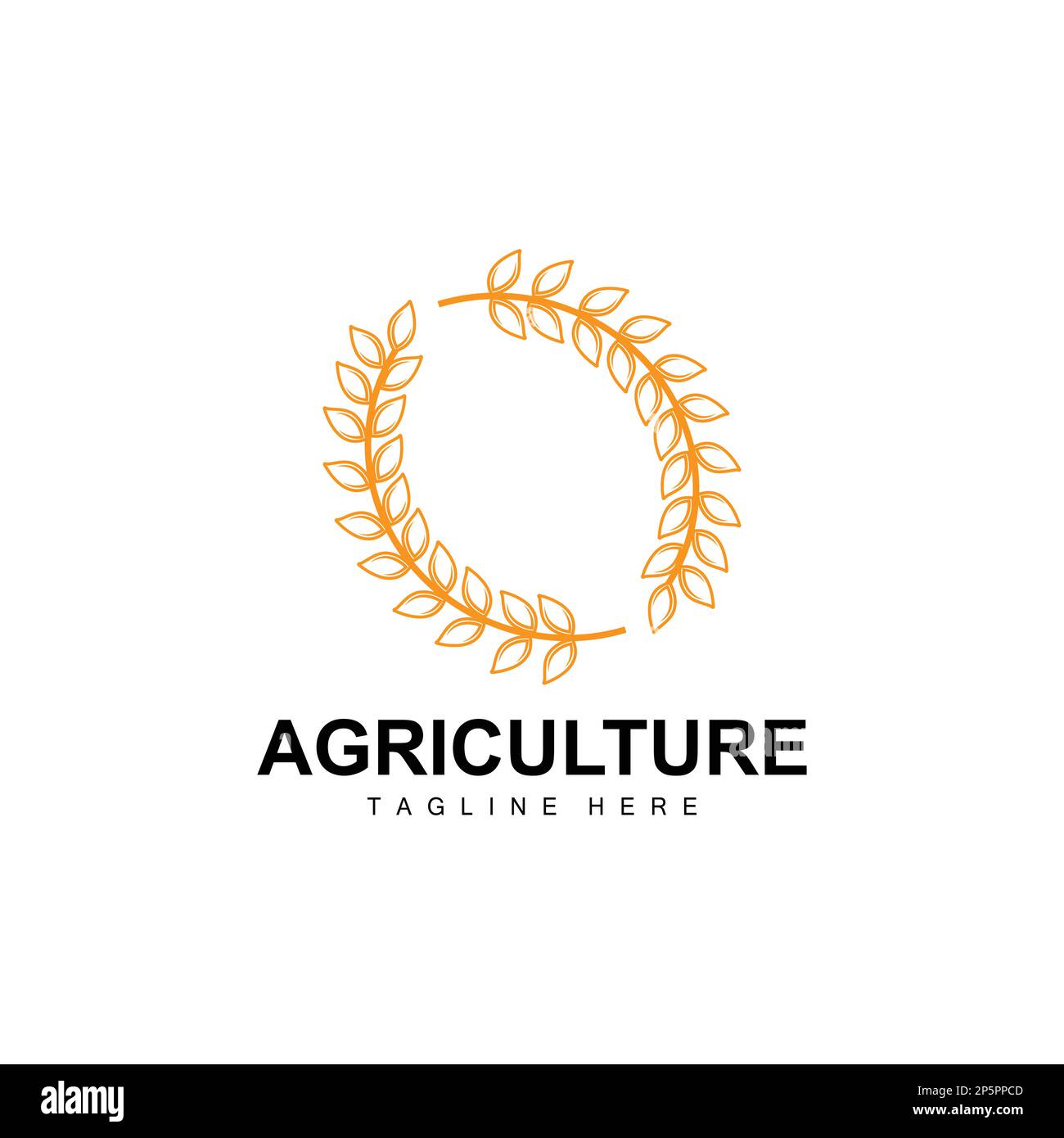 Rice Logo, Agriculture Design, Vector Wheat Rice Icon Template Illustration Stock Vector