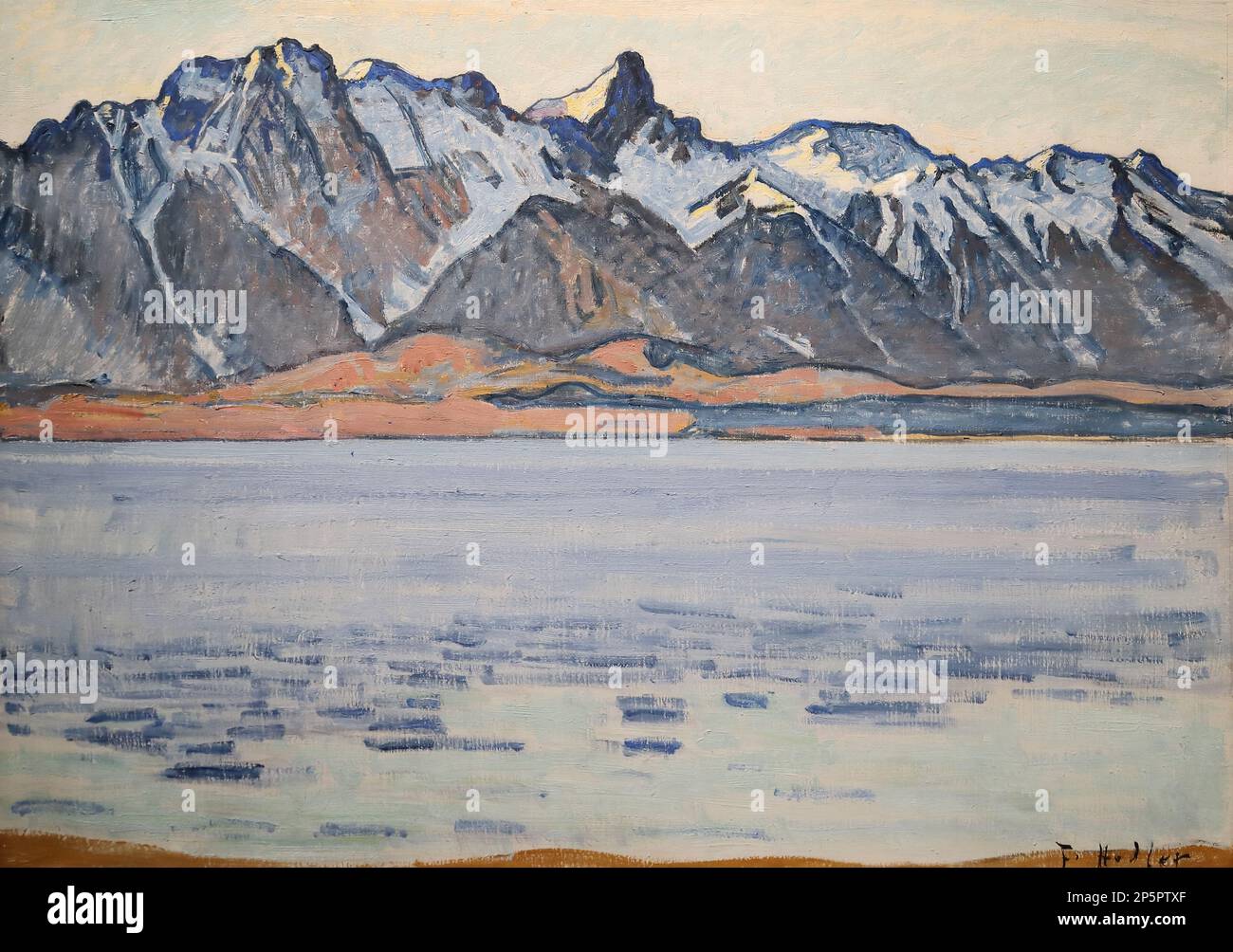 Thunersee mit Stockhornkette by Swiss painter Ferdinand Hodler at the Wallraf-Richartz Museum, Cologne, Germany Stock Photo