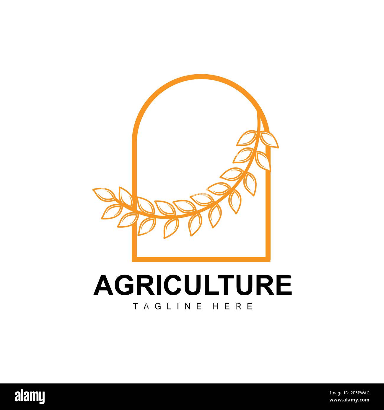 Rice Logo, Agriculture Design, Vector Wheat Rice Icon Template Illustration Stock Vector