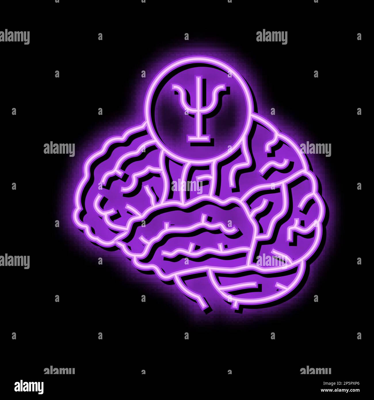 psychology brain neon glow icon illustration Stock Vector Image & Art ...