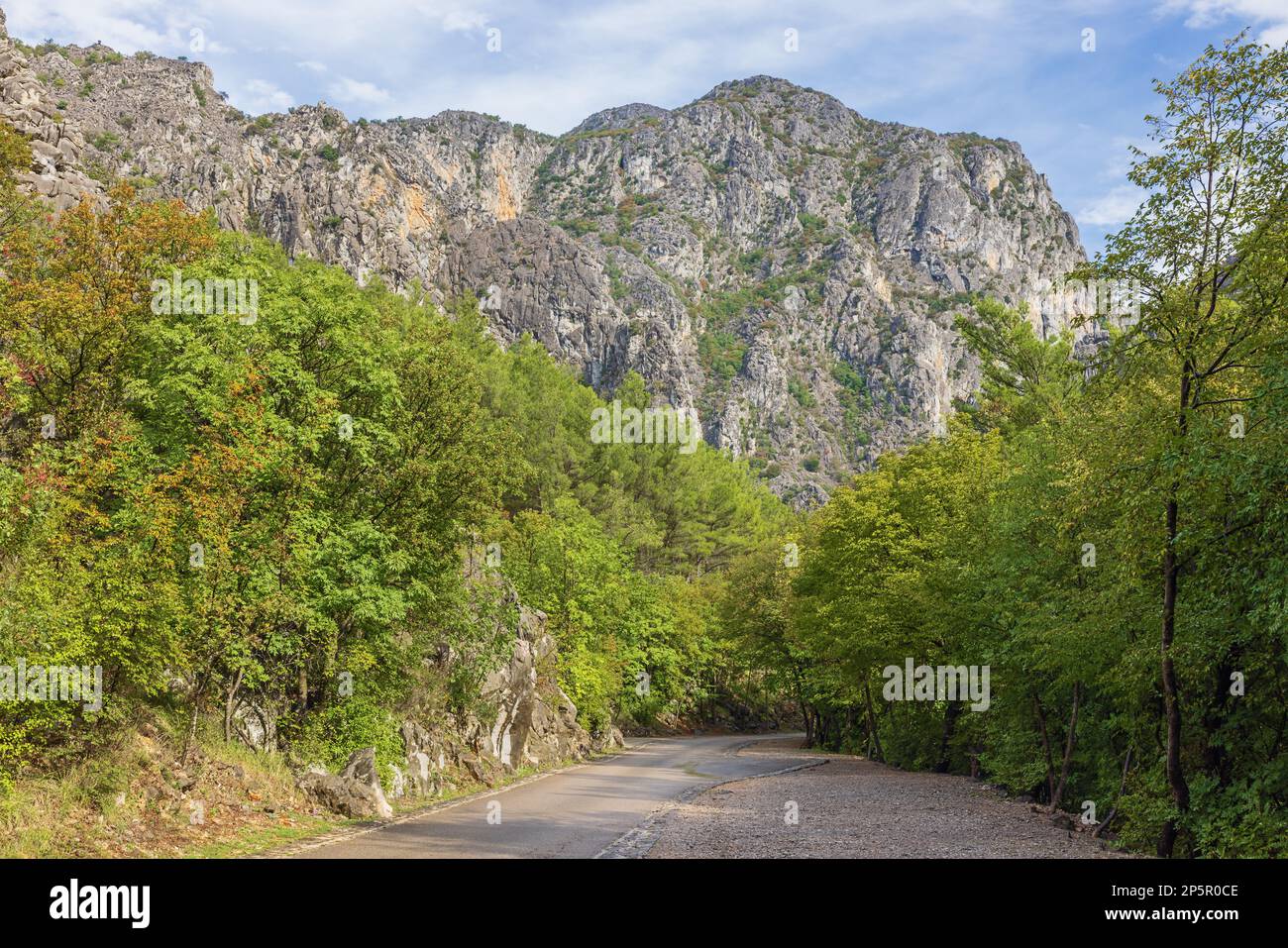 Entering Paklenica National Park by the access road from Starigrad Paklenica Stock Photo