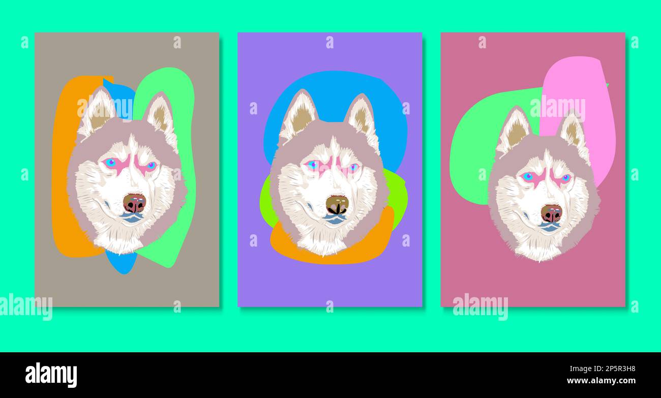 wall decor husky vector Stock Vector Image & Art Alamy