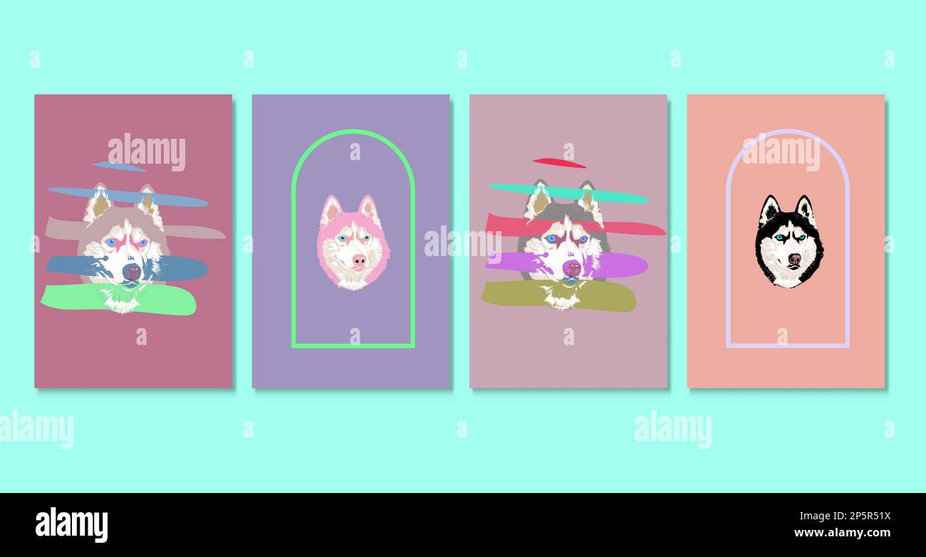 wall decor husky vector Stock Vector Image & Art Alamy