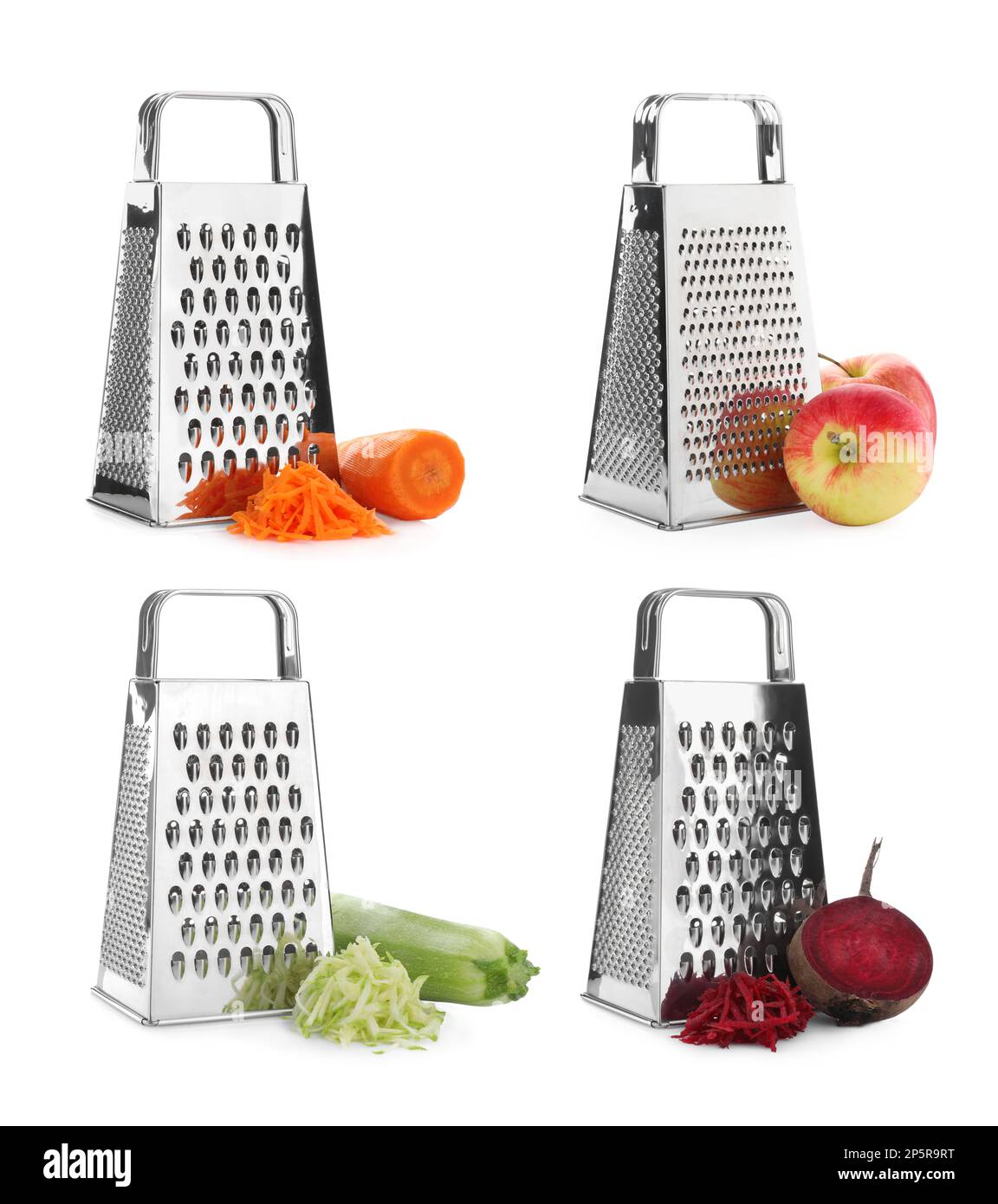 Kitchen Utensils Grater For Vegetables On White Background Stock