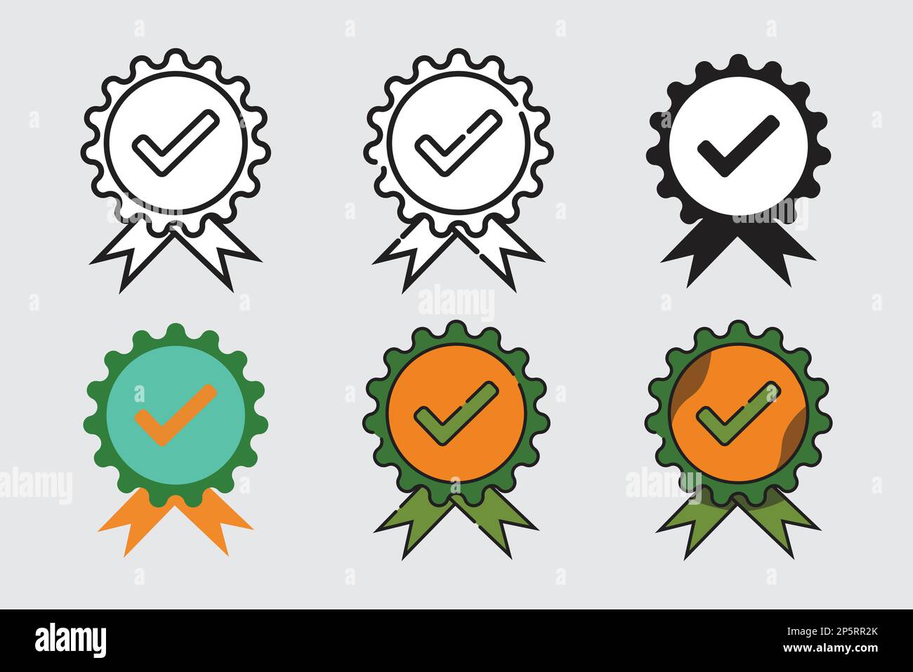Rosette Stamp Icon Vector Design Template. Editable Stroke. Stock Vector