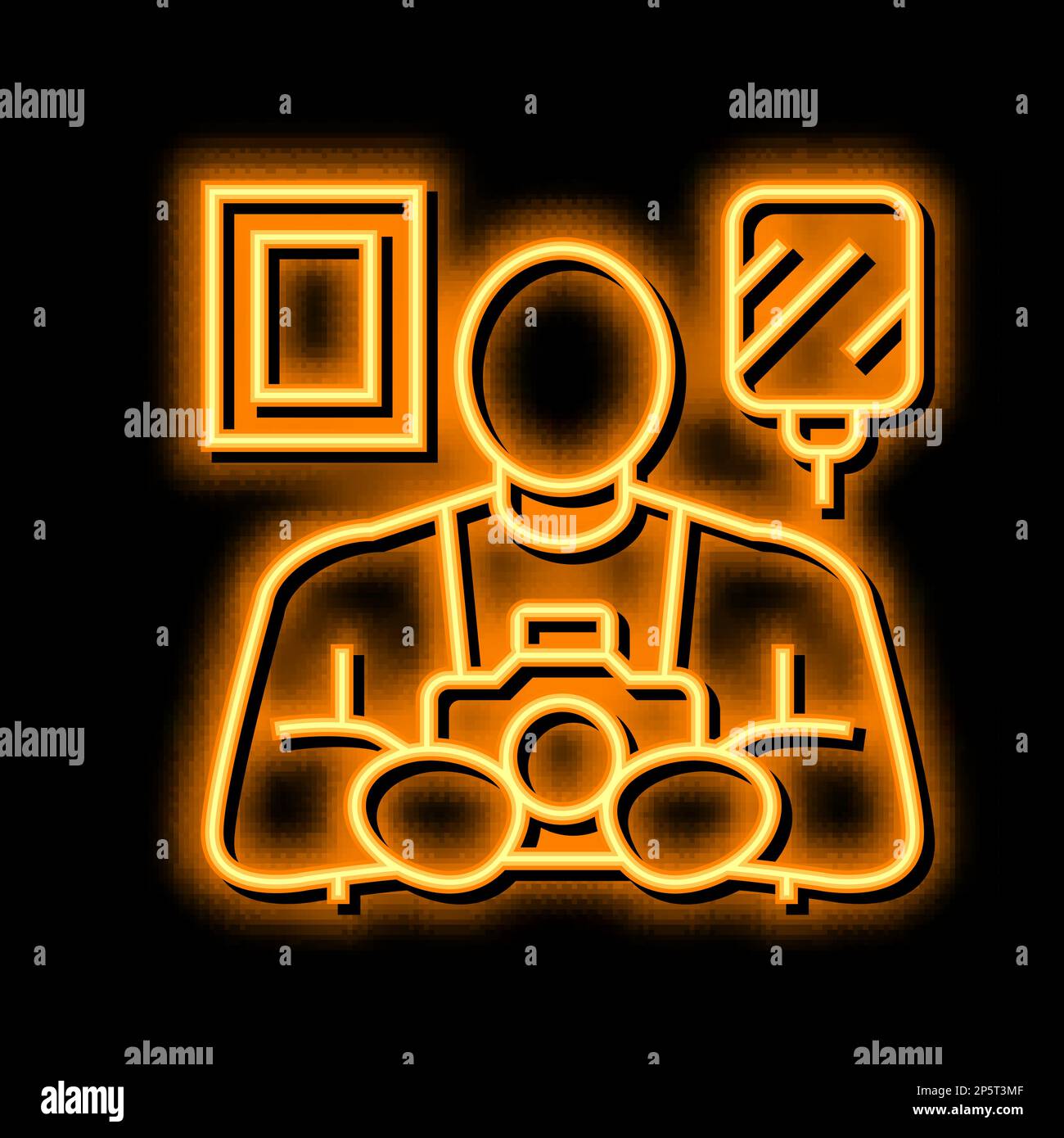 photographer business neon glow icon illustration Stock Vector Image ...