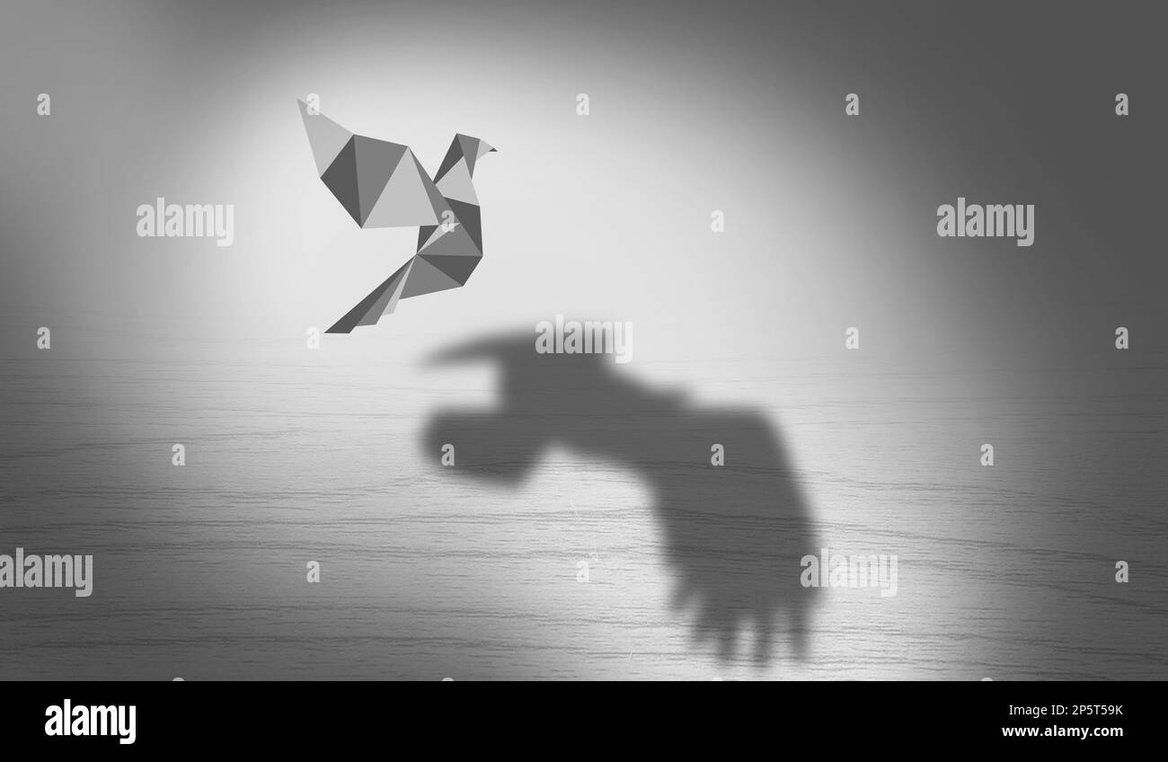 bird, shadow, eagle, dove, flying, concept, imagination, ambition, vision, dreams, metaphor, business, wings, power, paper, origami, realistic, freedo Stock Photo