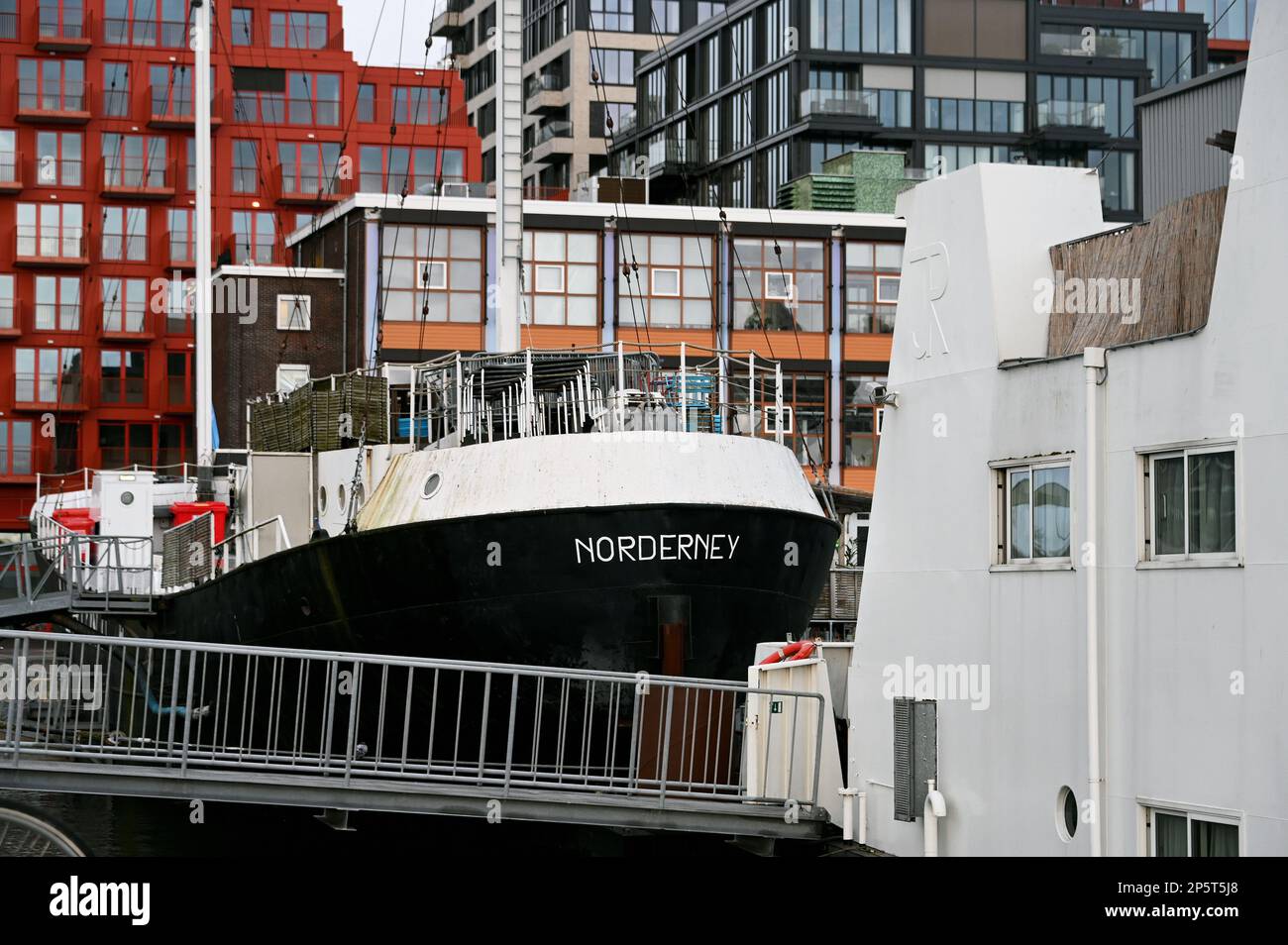 Old Ship And Modern Architecture, NDSM Plein, Amsterdam, Netherlands ...