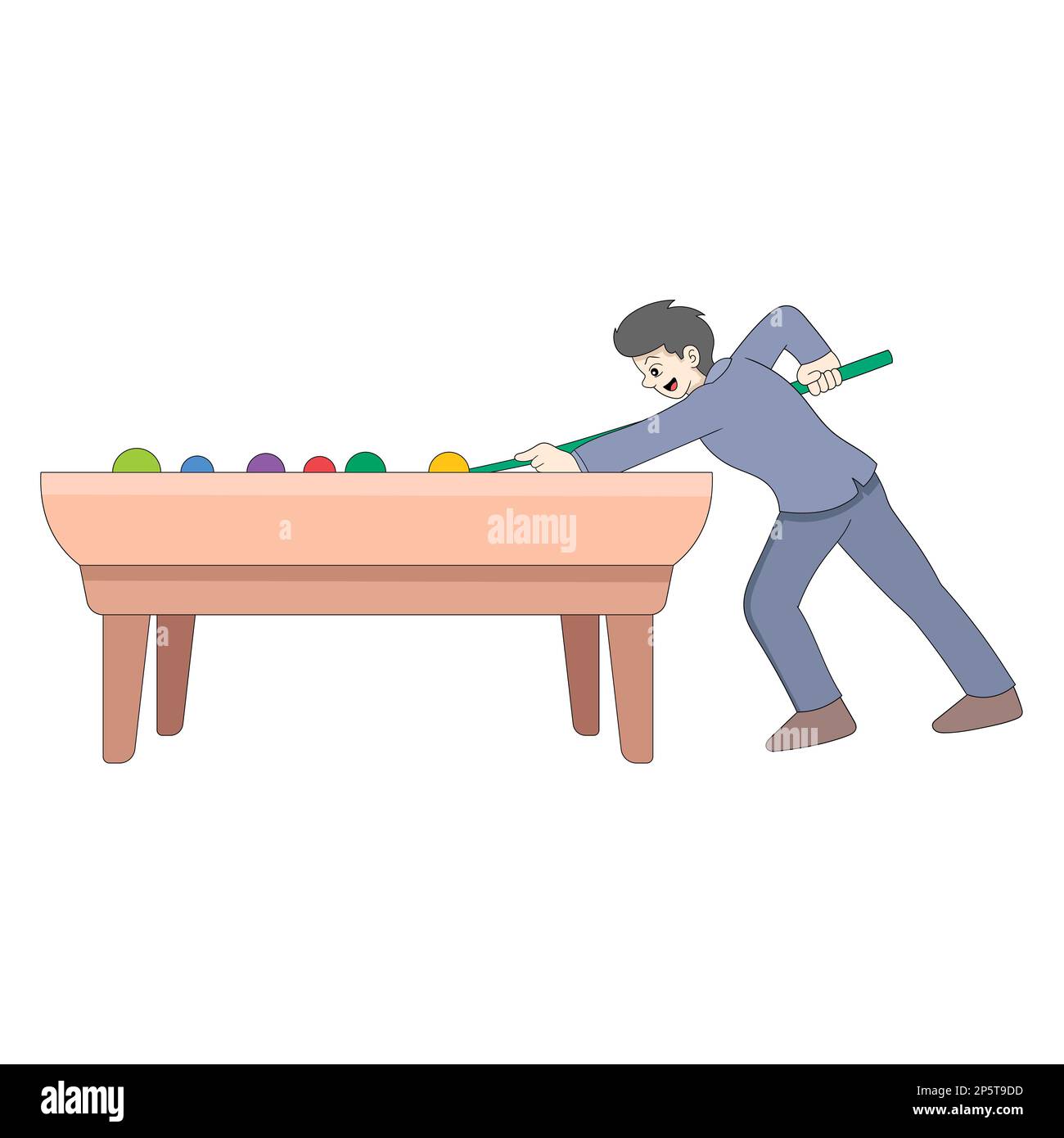 boy is playing billiard coolly in  the bar Stock Vector
