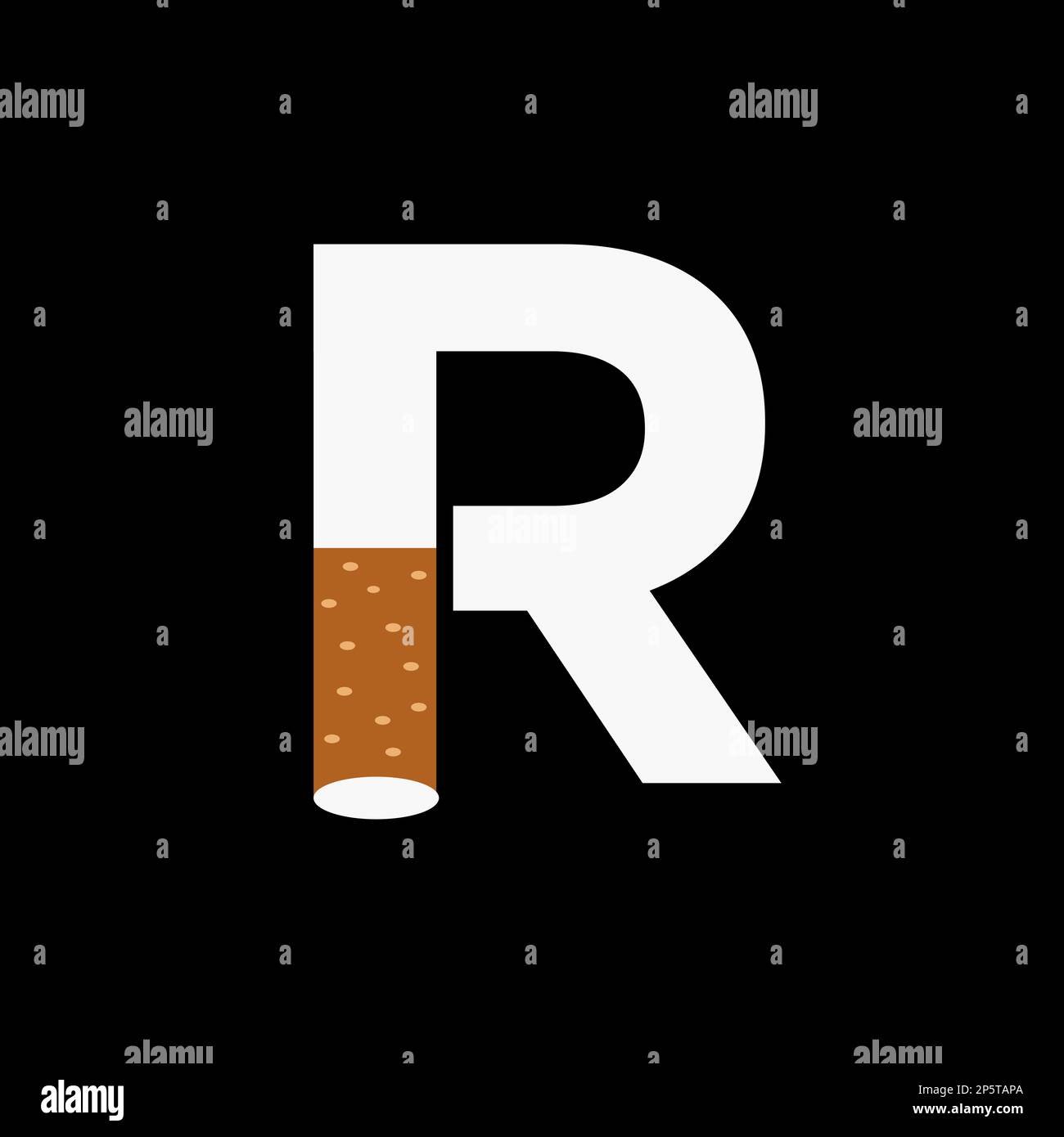 Letter R Smoke Logo Concept With Cigarette Icon. Tobacco Logo Vector ...