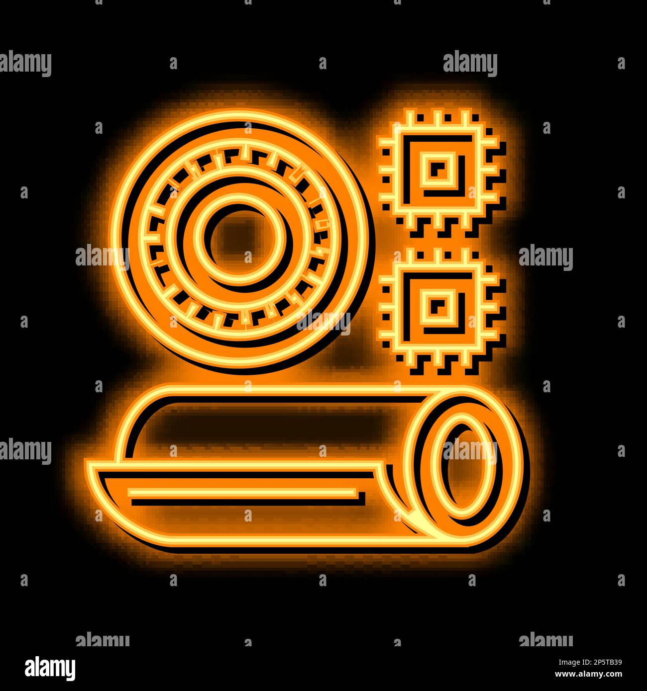 polyimides thermoset neon glow icon illustration Stock Vector