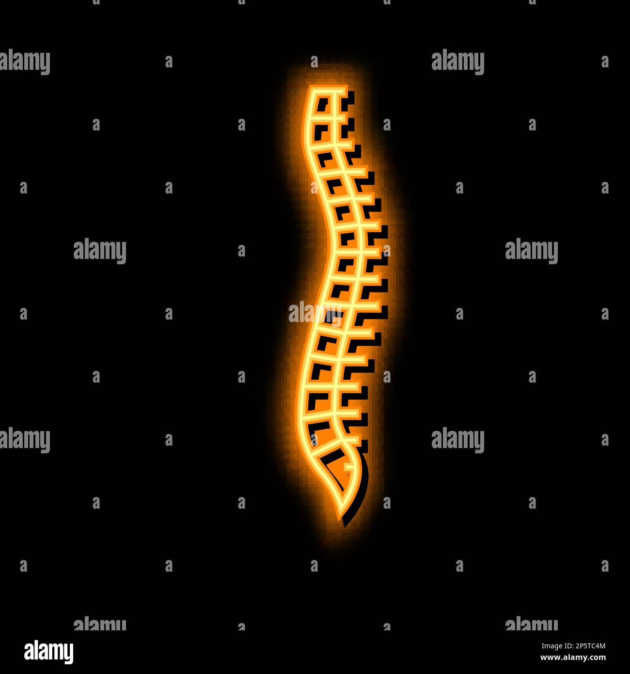 spine bone neon glow icon illustration Stock Vector