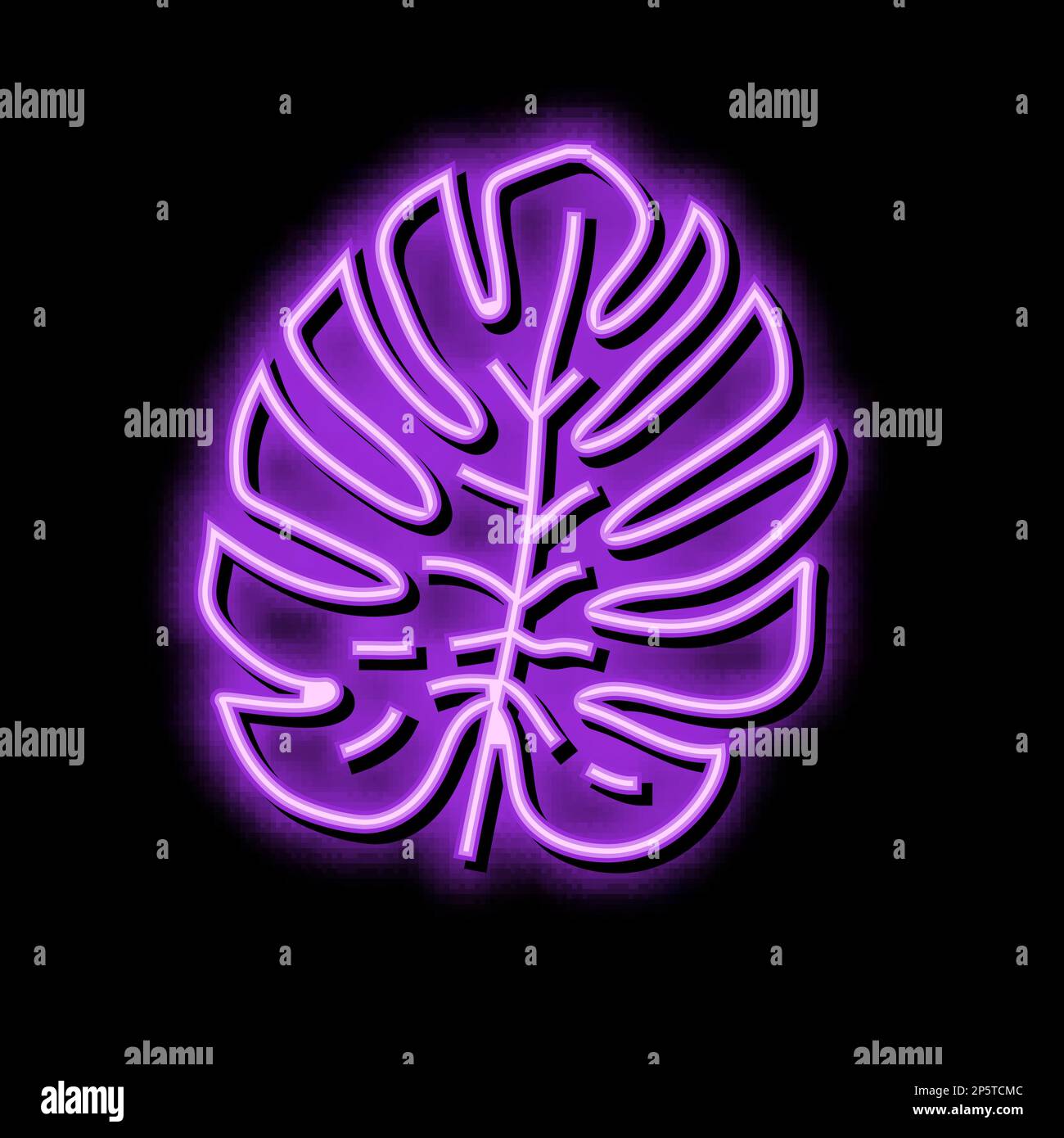 monstera tropical leaf color icon vector illustration Stock Vector ...