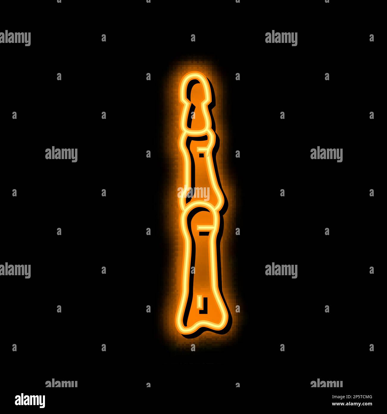 finger bone neon glow icon illustration Stock Vector