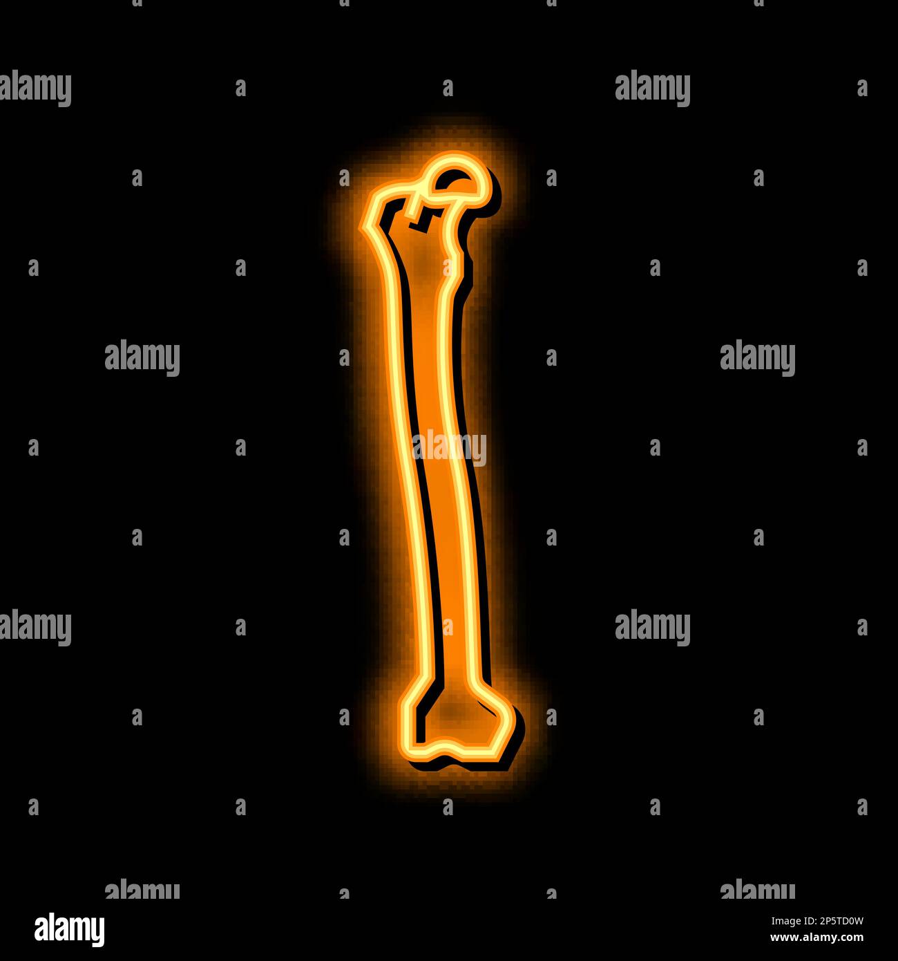 femur bone neon glow icon illustration Stock Vector