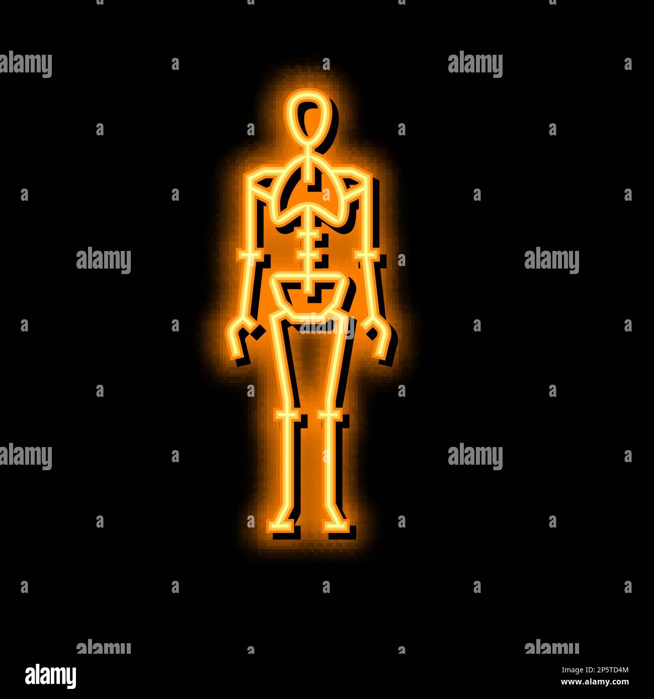 skeleton bones human neon glow icon illustration Stock Vector