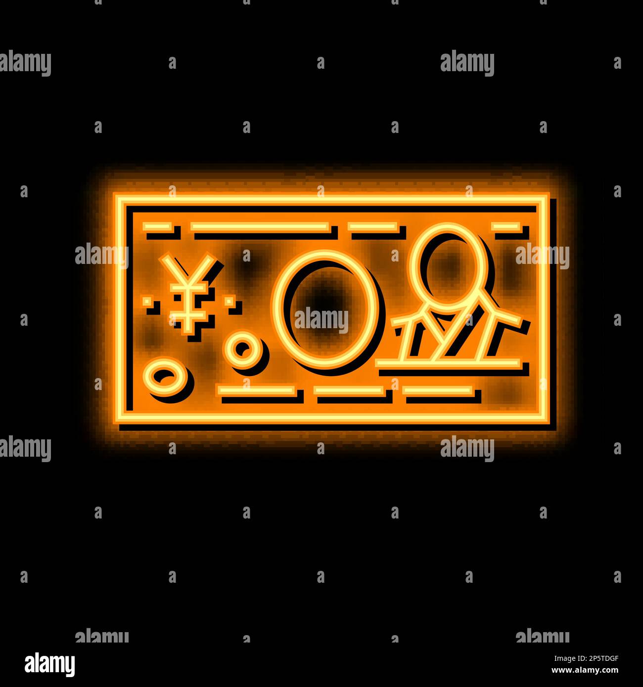 Yen Jpy Neon Glow Icon Illustration Stock Vector Image Art Alamy