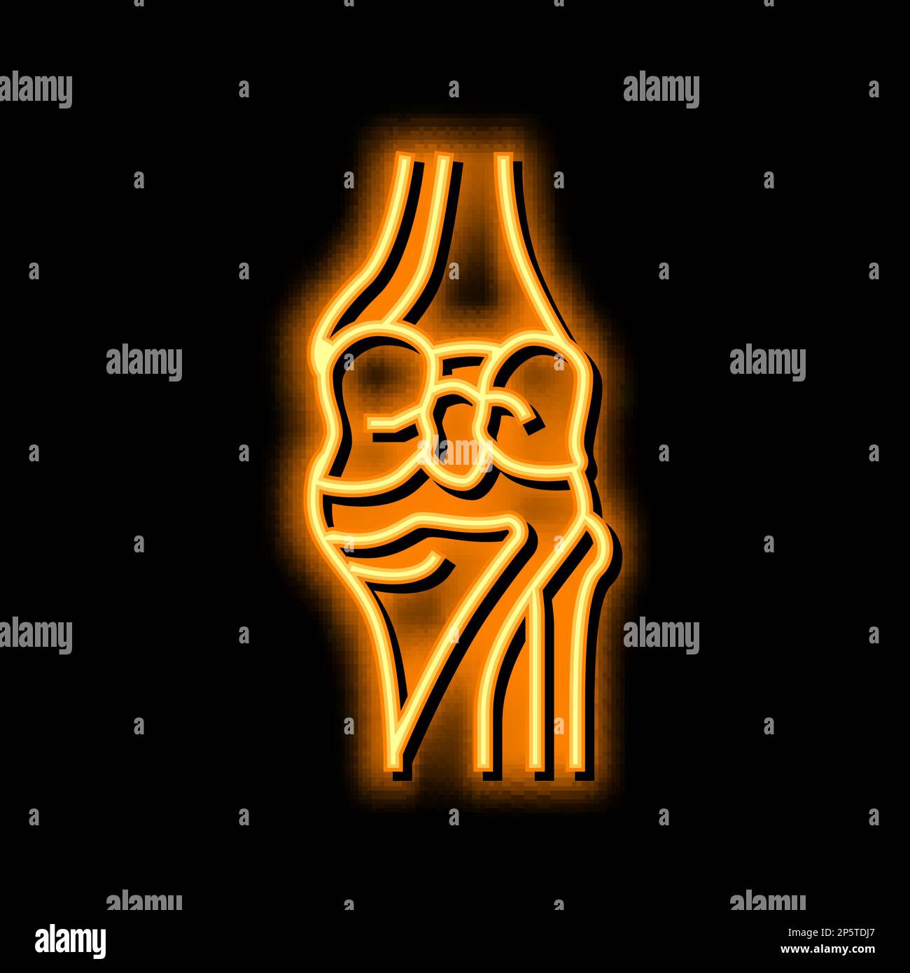 knee bone neon glow icon illustration Stock Vector