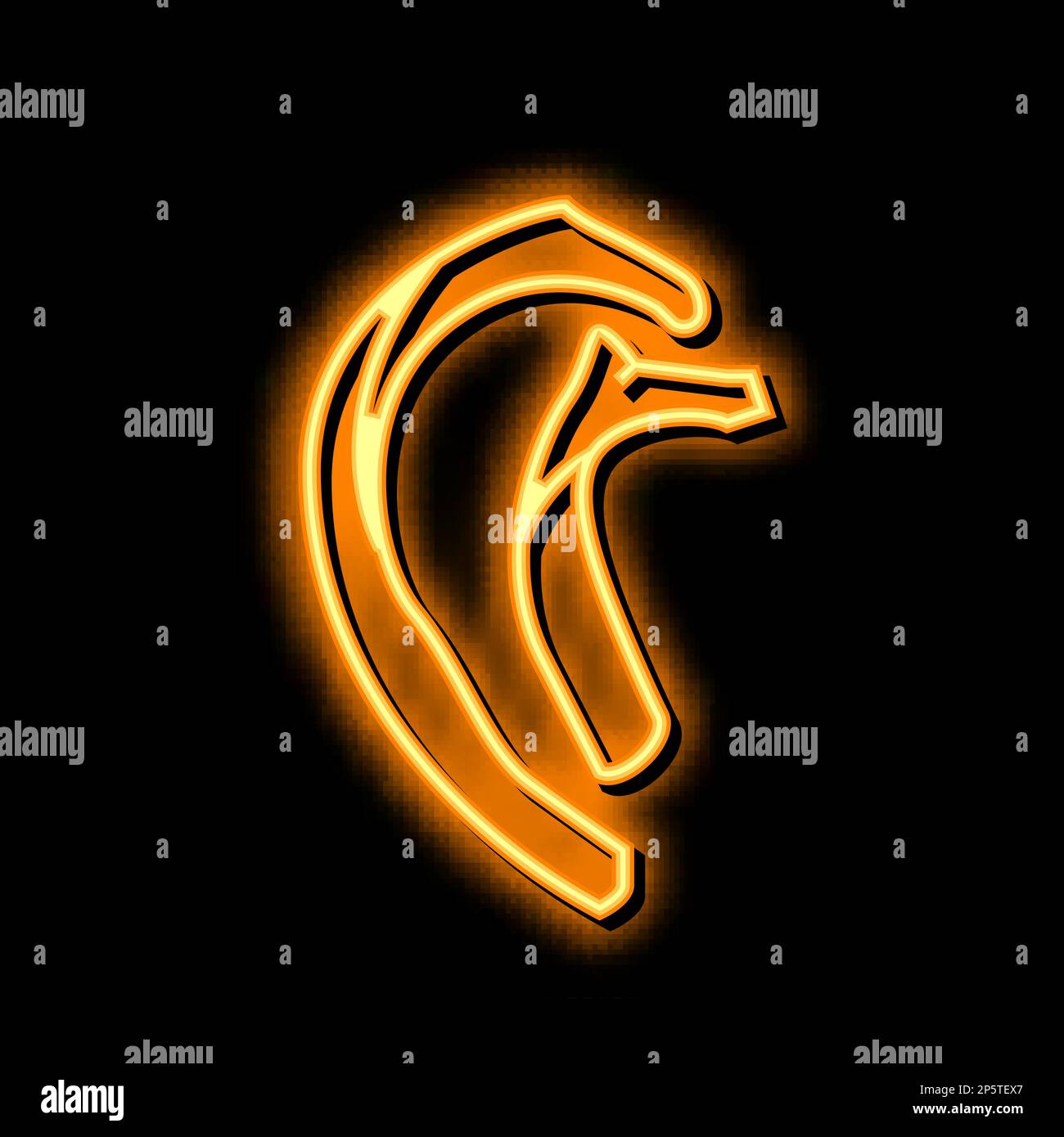 rib bone neon glow icon illustration Stock Vector