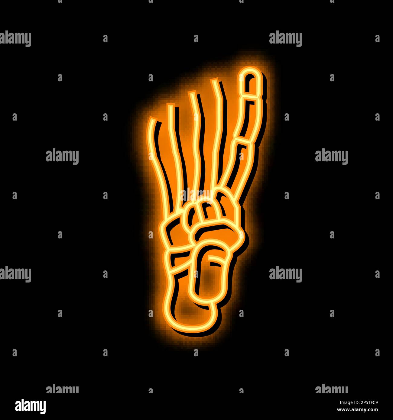 foot bone neon glow icon illustration Stock Vector