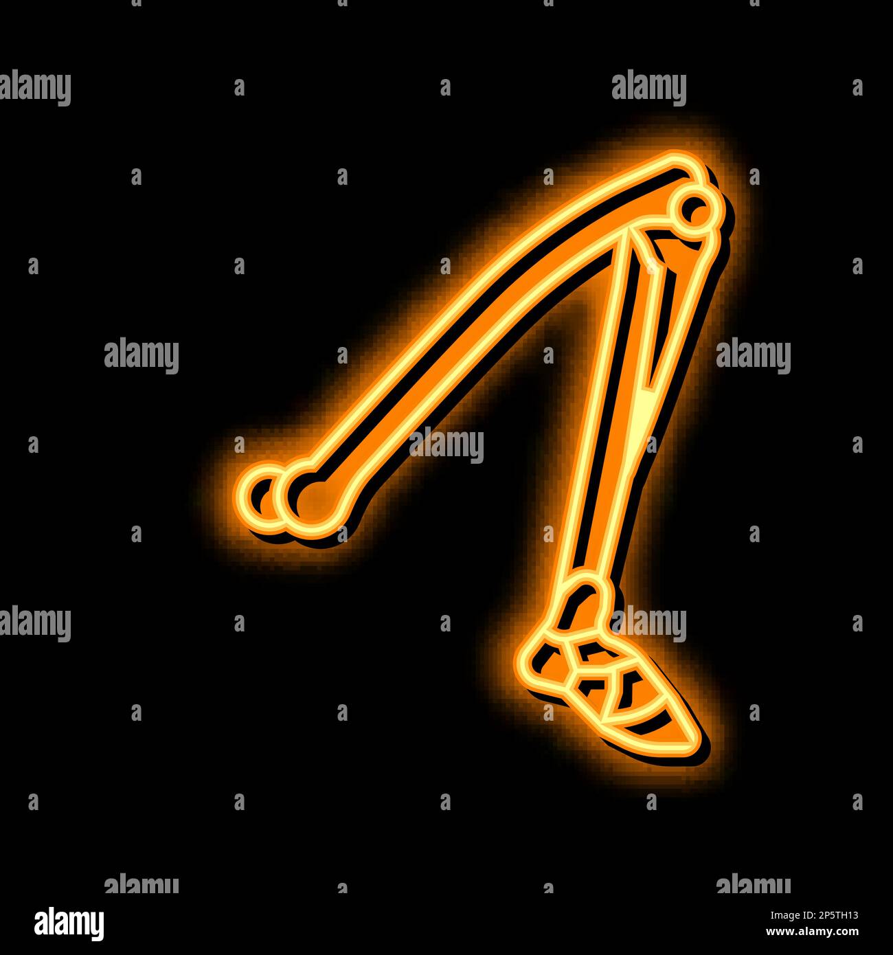 leg bone neon glow icon illustration Stock Vector