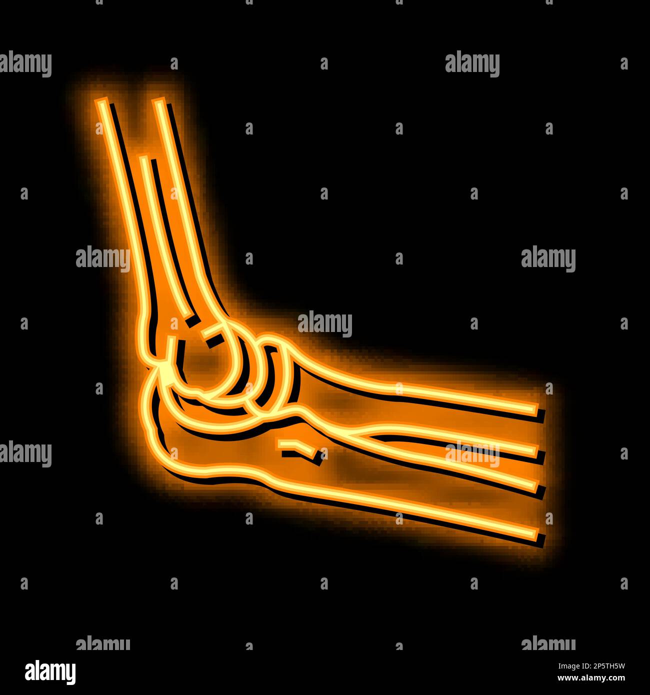 elbow bone neon glow icon illustration Stock Vector